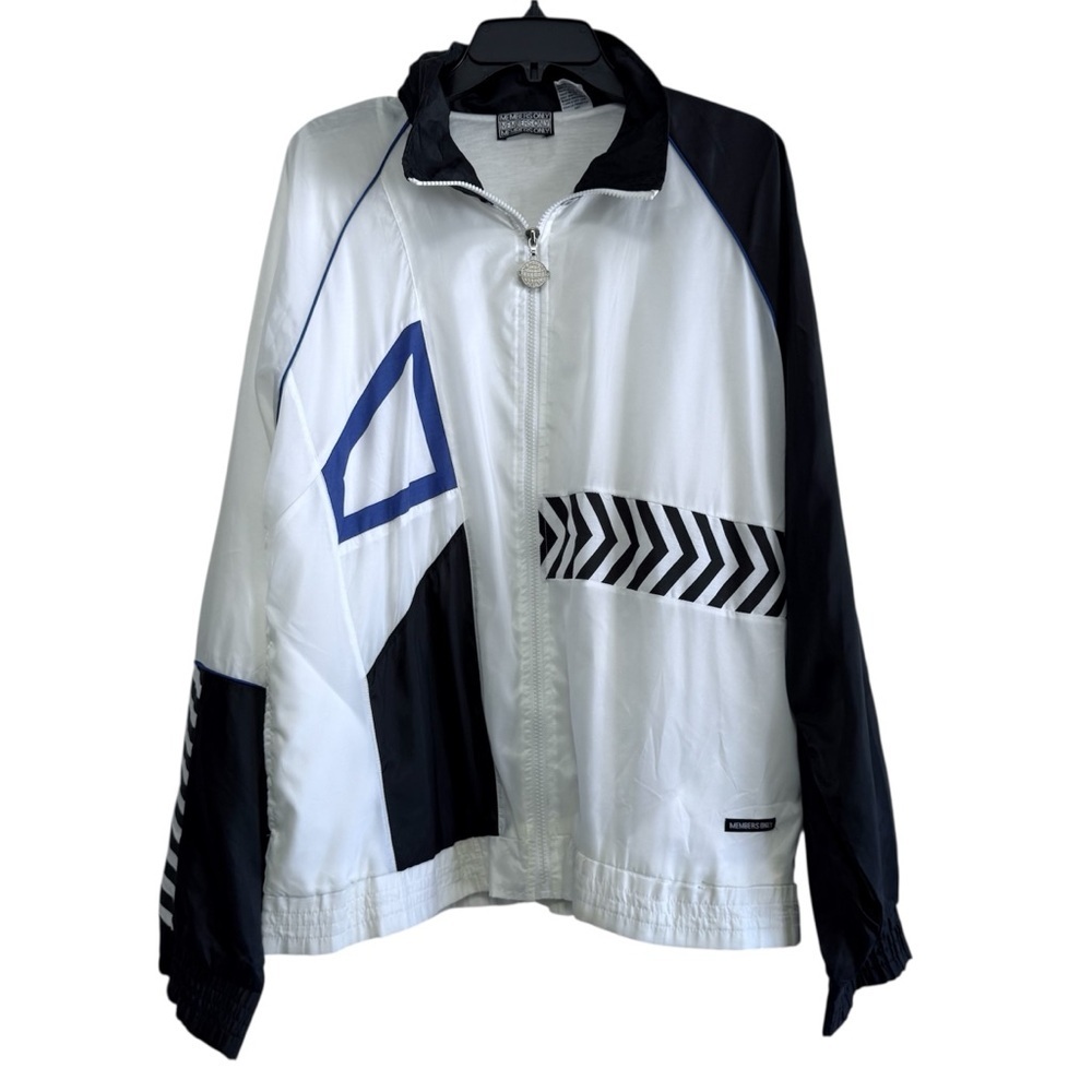 Vintage Members Only Colorblock Geometric Windbreaker Jacket Size Large